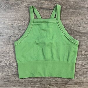 *NWOT* ATHLETA Aurora Seamless High Neck V-Back Tank - Baja Green